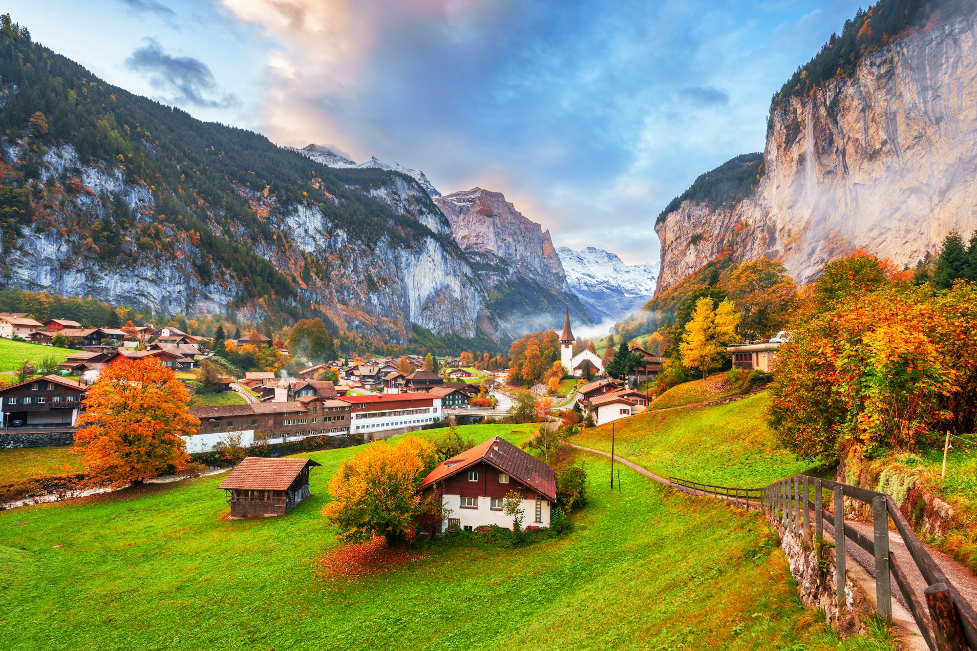 Lauterbrunnen, Switzerland in Autumn Season