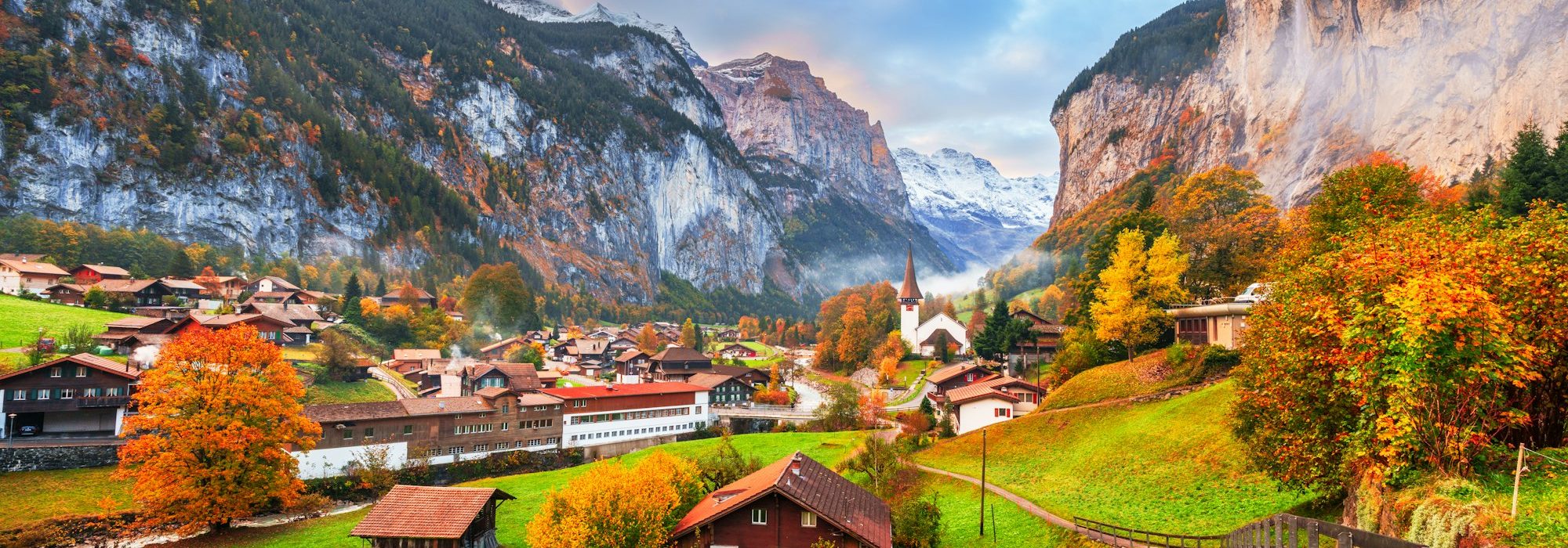 Lauterbrunnen, Switzerland in Autumn Season